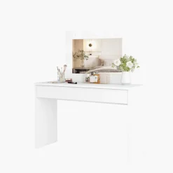 Coiffeuse avec miroir EVA blanc