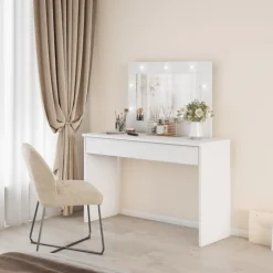 Coiffeuse avec miroir EVA blanc