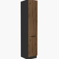 Colonne 40 cm rangement Monza décor noyer