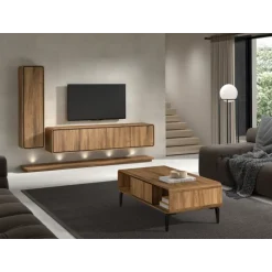 Combinaison Living Lago W1 - living hkb1 + hlb2 avec socle éclairage