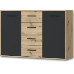 Commode Antuza 4P2T artisan/noir