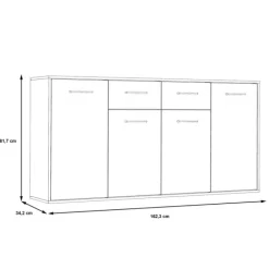 Commode Antuza 4P2T artisan/noir
