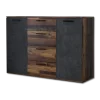 Commode Attalyar bois vintage/béton gris foncé