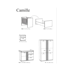 Commode bébé Camille golden oak