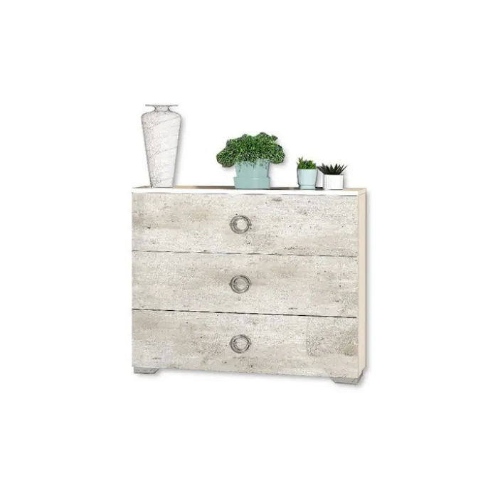 Commode Chantal blanc/gris