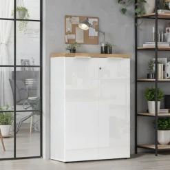 Commode 2 portes Basso - Easy - bianco et cadiz
