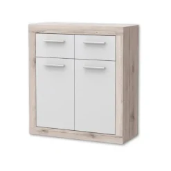 Commode 2P/2T Baccio blanc/chêne
