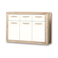 Commode 3P/3T Baccio blanc/chêne