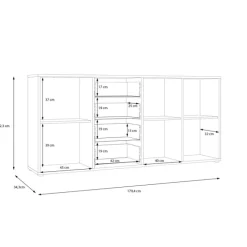 Commode 3P3TB4T Cardigan chêne artisan/noir