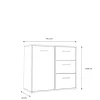 Commode 1P/3T Mokkaro chêne catania/noir