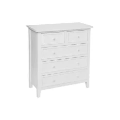 Commode 5 tiroirs Charme blanc 121474B