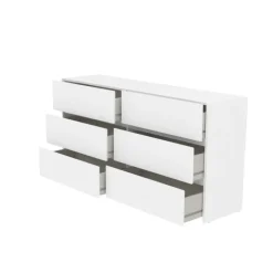 Commode 6 tiroirs Mosaik blanc ( sur commande )