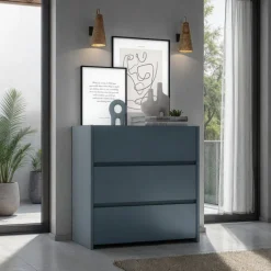 Commode 3 tiroirs Mosaik Bleu nuit ( sur commande )