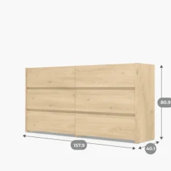 Commode 6 tiroirs Mozaik Hickory