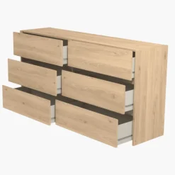 Commode 6 tiroirs Mozaik Hickory