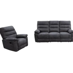 Coral - Fauteuil relax manuel gris foncé