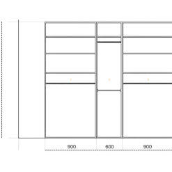 Dressing casa 240 cm blanc