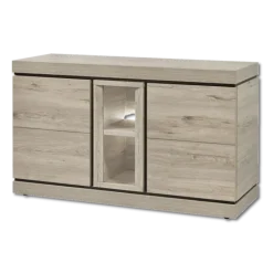 Dressoir Belluno 3 chêne millenium gris clair/noir