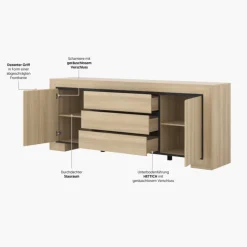 Dressoir Cuba - 25 - 2 portes et 3 tiroirs