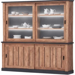 Dressoir + vaisselier Etienne oak/black line