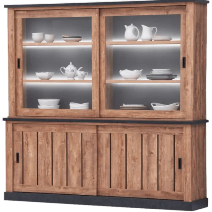 Dressoir + vaisselier Etienne oak/black line