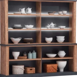 Dressoir + vaisselier Etienne oak/black line