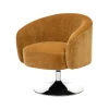 Edith - Fauteuil pivotant chenille ocre