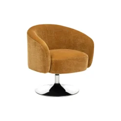 Edith - Fauteuil pivotant chenille ocre