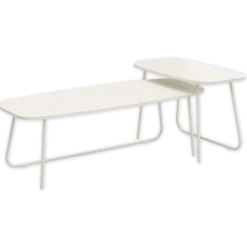 ELIAS - SET DE 2 TABLES BASSES CREAM JESF