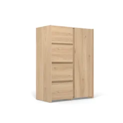Enfilade 1 porte et 4 tiroirs Mosaik décor hickory ( sur commande )