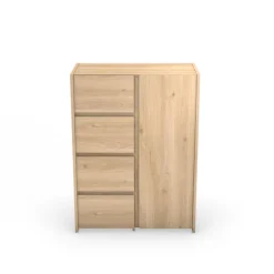 Enfilade 1 porte et 4 tiroirs Mosaik décor hickory ( sur commande )