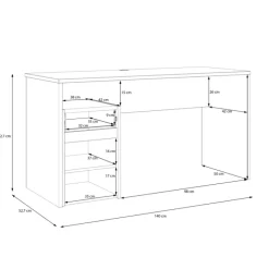 Ensemble Modultrick - Bureau 140 cm avec Surmeuble