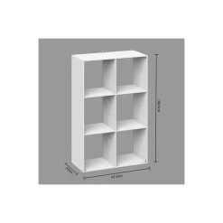 Etagère 6 cases Modul Blanc 138909 C