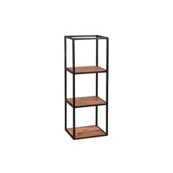 Etagère murale en bois acacia et métal noir 100cm 2429/15