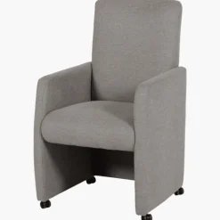 Fauteuil avec accoudoirs Aragon tissu gris