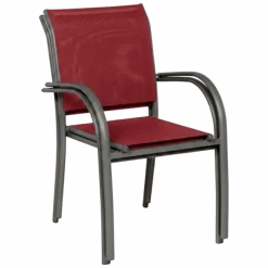 Fauteuil de jardin Kochi tissu rouge