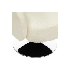 Fauteuil Pivotant Edith bouclette blanc