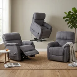 Fauteuil relax avec releveur Canyon gris anthracite