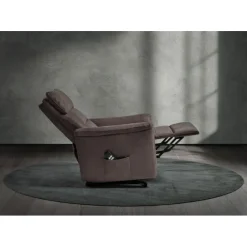 Fauteuil releveur Mayenne en tissu gris foncé