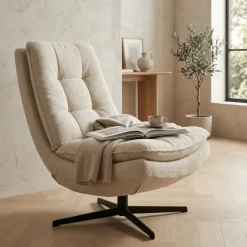 Fauteuil Yvone tissu beige