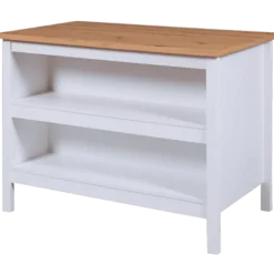 Ilot Julina blanc/chêne artisan