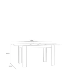 KILLARNEY Table extensible 120/145,5/175 cm TMST142 D108