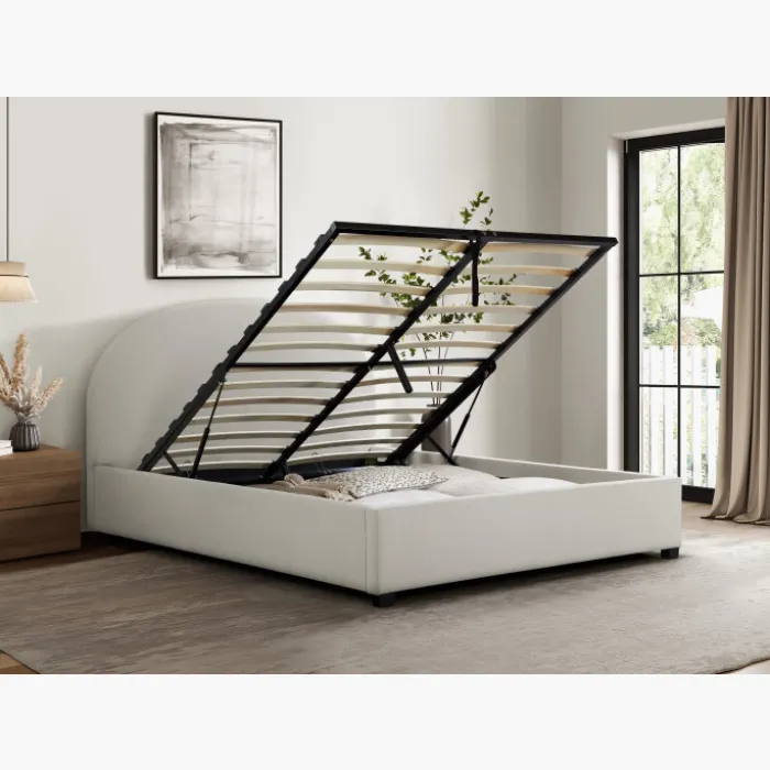 Lit arrondie 140 x 190 cm Ecru 66101