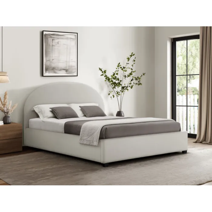 Lit arrondie 140 x 190 cm Ecru 66101
