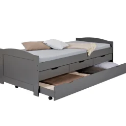 Lit avec tiroir Lena 90x200 cm gris