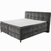 Lit box 180 cm complet Molly en chenille gris