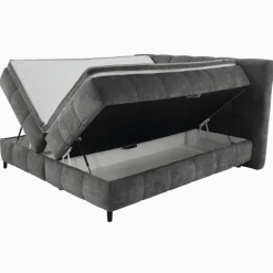 Lit box 180 cm complet Molly en chenille gris