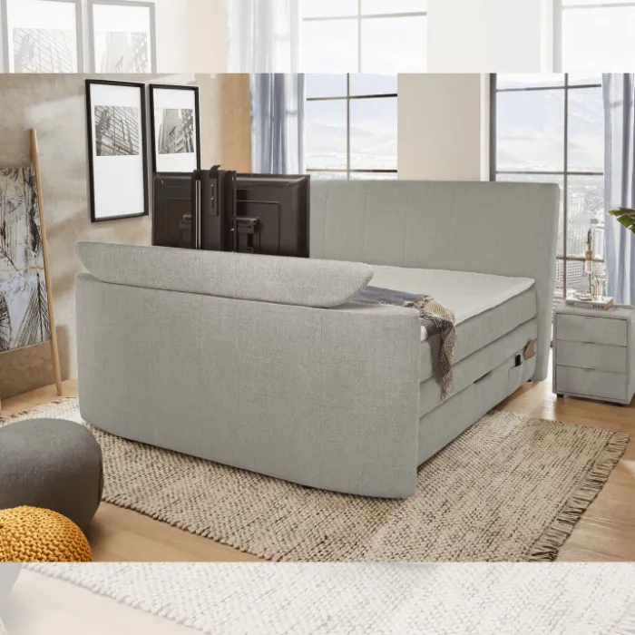 Lit Boxspring 180 cm x 200 cm Bel Air chenille gris
