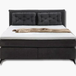 Lit boxspring complet 180cm Chalet gris anthracite