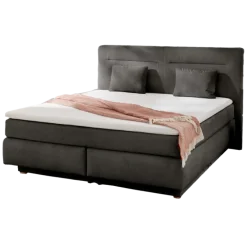 Lit Boxspring complet Simone Gris foncé 160 x 200 cm